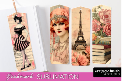 Vintage Bookmark Sublimation - Scrapbook Bookmarks 4 PNG