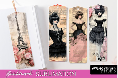 Vintage Bookmark Sublimation - Scrapbook Bookmarks 4 PNG