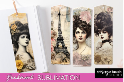 Vintage Bookmark Sublimation - Scrapbook Bookmarks 4 PNG