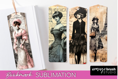 Vintage Bookmark Sublimation - Scrapbook Bookmarks 4 PNG