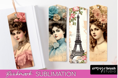 Vintage Bookmark Sublimation - Scrapbook Bookmarks 4 PNG