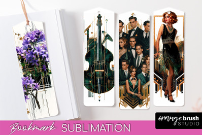 Vintage Bookmark Sublimation - Art Deco Style Bookmarks PNG