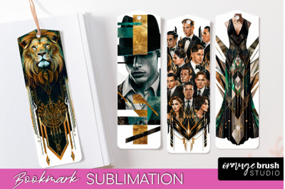 Vintage Bookmark Sublimation - Art Deco Style Bookmarks PNG