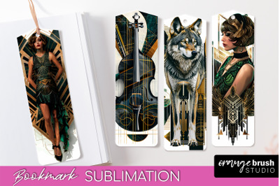 Vintage Bookmark Sublimation - Art Deco Style Bookmarks PNG