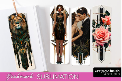 Vintage Bookmark Sublimation - Art Deco Style Bookmarks PNG