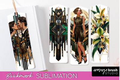 Vintage Bookmark Sublimation - Art Deco Style Bookmarks PNG