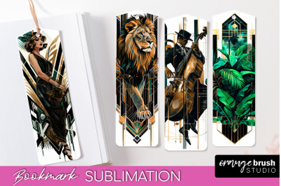 Vintage Bookmark Sublimation - Art Deco Style Bookmarks PNG