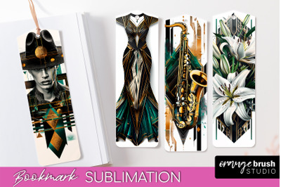 Vintage Bookmark Sublimation - Art Deco Style Bookmarks PNG