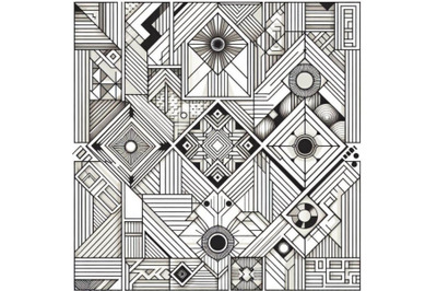 Abstract  With Art Deco Geometric Sha