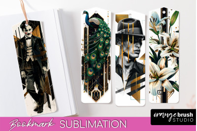 Vintage Bookmark Sublimation - Art Deco Style Bookmarks PNG