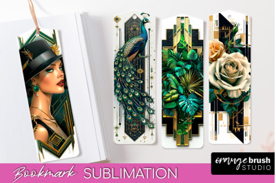 Vintage Bookmark Sublimation - Art Deco Style Bookmarks PNG