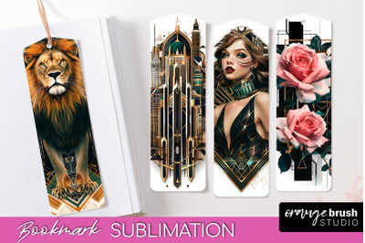 Vintage Bookmark Sublimation - Art Deco Style Bookmarks PNG