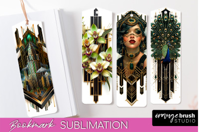 Vintage Bookmark Sublimation - Art Deco Style Bookmarks PNG