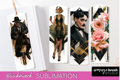 Vintage Bookmark Sublimation - Art Deco Style Bookmarks PNG