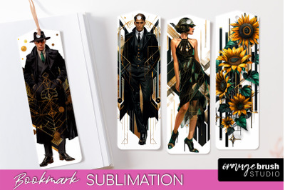 Vintage Bookmark Sublimation - Art Deco Style Bookmarks PNG