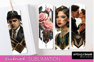 Vintage Bookmark Sublimation - Art Deco Style Bookmarks PNG