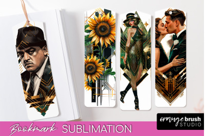 Vintage Bookmark Sublimation - Art Deco Style Bookmarks PNG