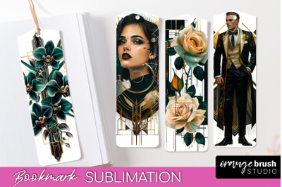 Vintage Bookmark Sublimation - Art Deco Style Bookmarks PNG