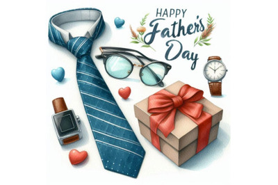 Happy Father`s Day poster or banner template wi