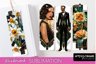 Vintage Bookmark Sublimation - Art Deco Style Bookmarks PNG