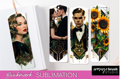 Vintage Bookmark Sublimation - Art Deco Style Bookmarks PNG