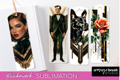 Vintage Bookmark Sublimation - Art Deco Style Bookmarks PNG