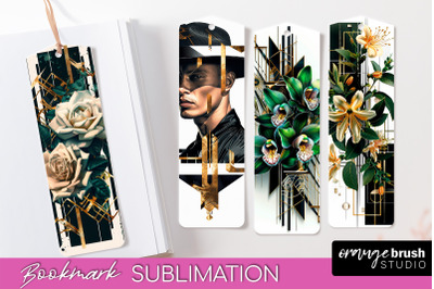 Vintage Bookmark Sublimation - Art Deco Style Bookmarks PNG