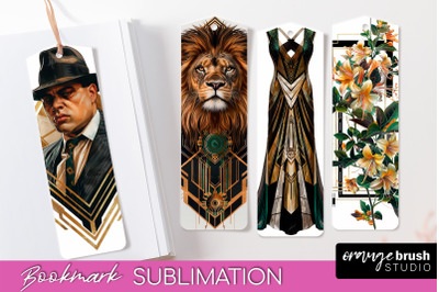 Vintage Bookmark Sublimation - Art Deco Style Bookmarks PNG