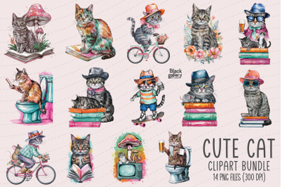 Cat Clipart PNG Bundle