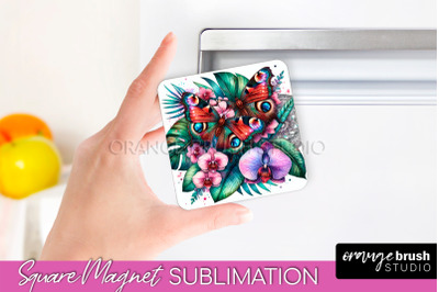 Butterfly Magnet Sublimation - Summer Flowers Magnet Design