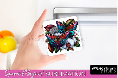 Butterfly Magnet Sublimation - Summer Flowers Magnet Design