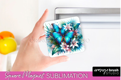 Butterfly Magnet Sublimation - Summer Flowers Magnet Design