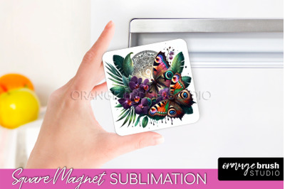 Butterfly Magnet Sublimation - Summer Flowers Magnet Design