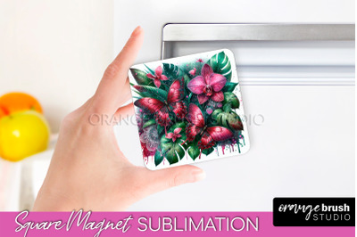 Butterfly Magnet Sublimation - Summer Flowers Magnet Design