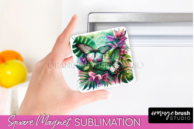 Butterfly Magnet Sublimation - Summer Flowers Magnet Design