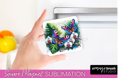 Butterfly Magnet Sublimation - Summer Flowers Magnet Design