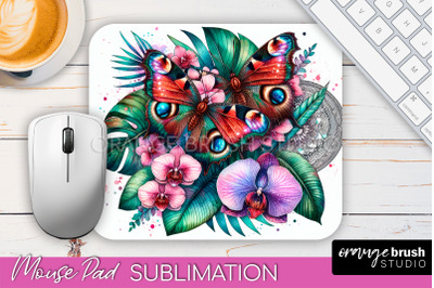 Butterfly Mouse Pad - Butterflies and Flowers Sublimation