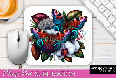 Butterfly Mouse Pad - Butterflies and Flowers Sublimation