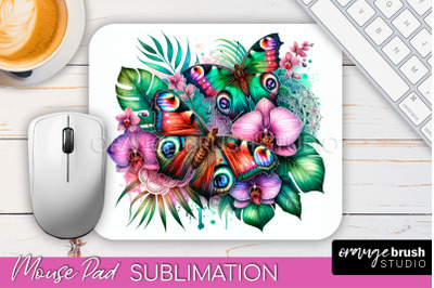 Butterfly Mouse Pad - Butterflies and Flowers Sublimation