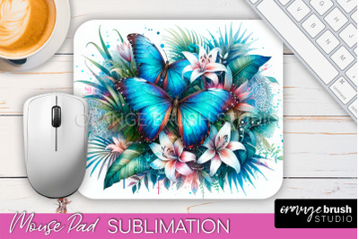 Butterfly Mouse Pad - Butterflies and Flowers Sublimation