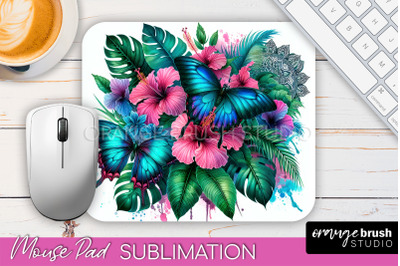 Butterfly Mouse Pad - Butterflies and Flowers Sublimation