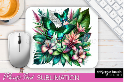 Butterfly Mouse Pad - Butterflies and Flowers Sublimation