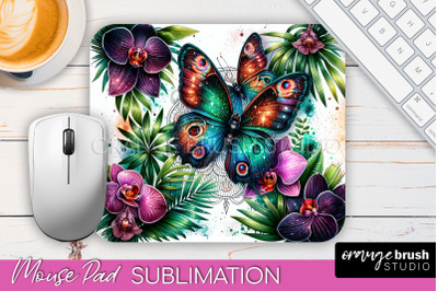 Butterfly Mouse Pad - Butterflies and Flowers Sublimation