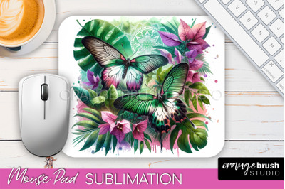 Butterfly Mouse Pad - Butterflies and Flowers Sublimation