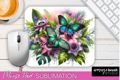 Butterfly Mouse Pad - Butterflies and Flowers Sublimation