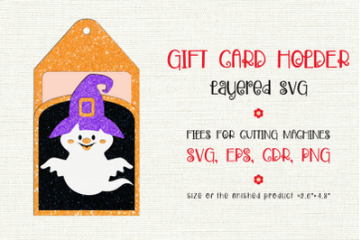 Cute Ghost | Halloween Gift Card Holder | Paper Craft Template