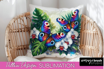 Butterfly Pillow Cover - Flowers Pillow Sublimation