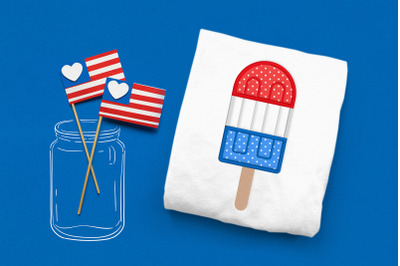 Patriotic Popsicle | Applique Embroidery