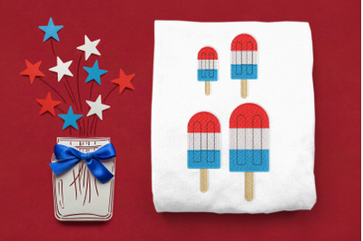 Mini Patriotic Popsicle | Embroidery