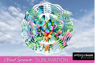 Butterfly Wind Spinner - Summer Flowers Spinner Sublimation